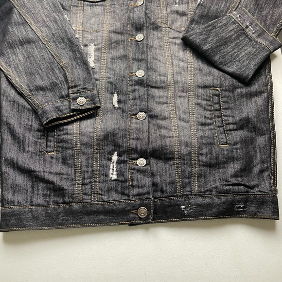 Sew in Love Black Distressed Jean Jacket NWOT Size M/L - Picture 2 of 12